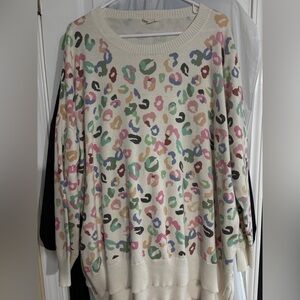 ODDI Pastel Leopard Print Lightweight Spring Sweater